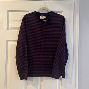 Brooks Brothers Red Fleece Men's Striped Henley Shirt Size M